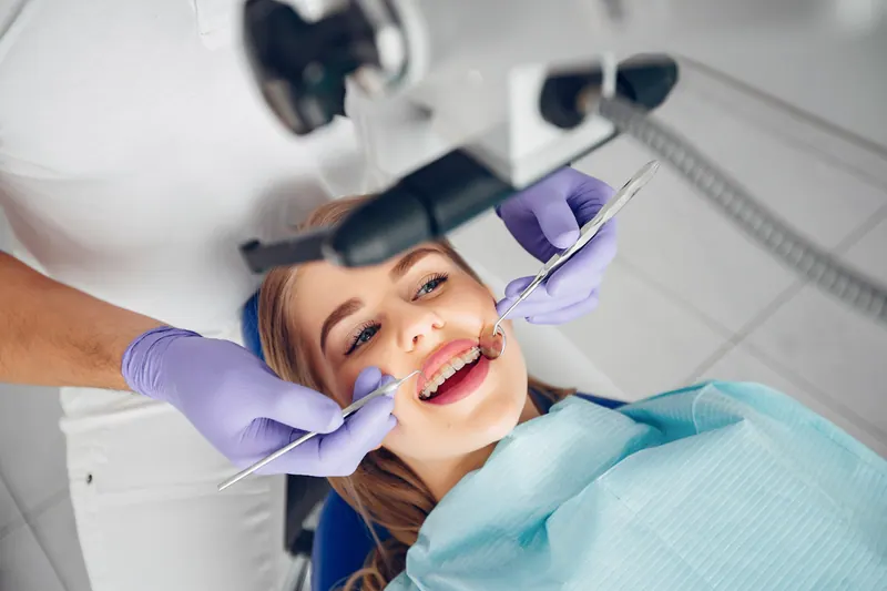 Patient smiling at a dental appointment